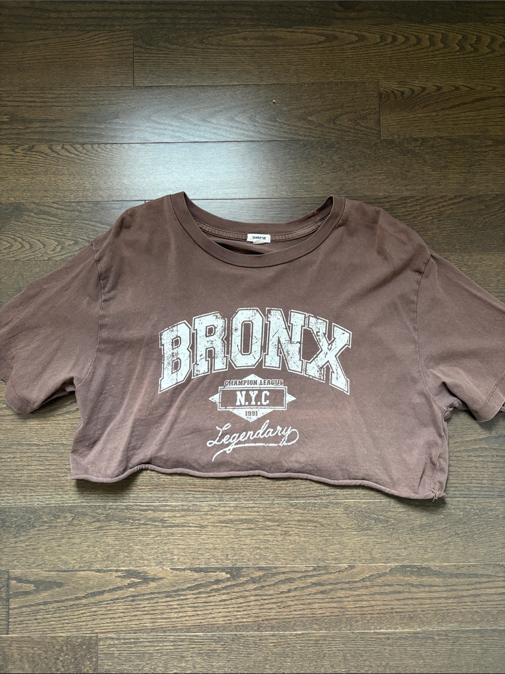 Garage Brown Bronx Graphic Crop Tee - Kids